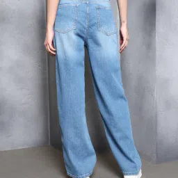 Shein Full Length Fixed Waist Baggy Jeans image 3