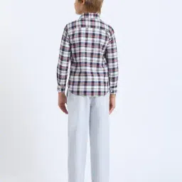 u.s. polo assn. Boys Checked Regular Fit Shirt with Patch Pocket image 3