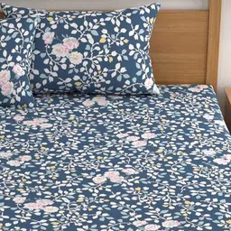 chhavi india Microfiber Double Size Fitted Bedsheet With Pillow Covers image 3