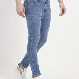 jade blue Men Mid Rise Slim Jeans image 3