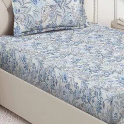 arrabi Cotton Blend Single Size Bedsheet with 1 Pillow Cover image 3