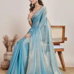 svaraa Women Embellished Chiffon Saree image 3