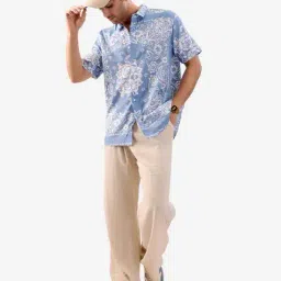 niren enterprise Men Patchwork Printed Cuban Collar Shirt image 3