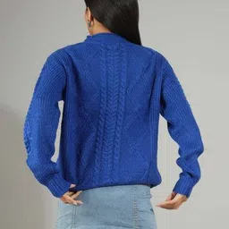 kotty  Women Cotton Blended V-Neck Cardigan image 3