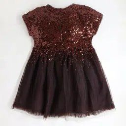 cherry crumble by nitt hyman Girls Round Neck Fit and Flare Dress image 3