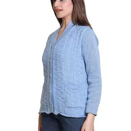 whyme Women Patterned Cardigan with Patch Pockets image 3