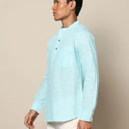 indie picks Striped South Cotton Woven Regular Fit Short Kurta image 3