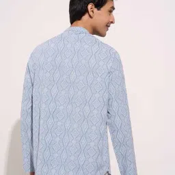 indus route by pantaloons Men Geometric Print Regular Fit Kurta image 3