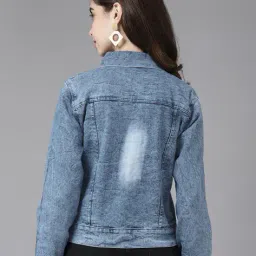 leia Women Regular Fit Denim Jacket with Flap Pocket image 3