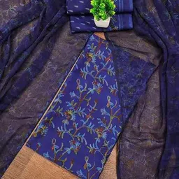 anand Women Floral Print Unstitched Dress Material image 3