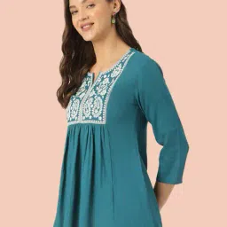 jhanvi designer studio Women Embroidered Top with Short Sleeves image 3