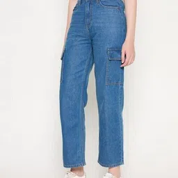 madame Women Flared Jeans with Flap Pockets image 3