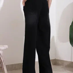 Shein Full Length Frayed Hem Mid Wash Jeans image 3