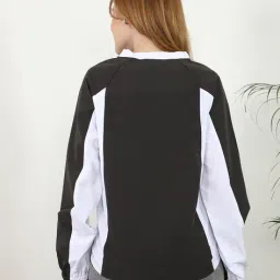 Shein Raglan Cuffed Sleeve Colour-Block Sweatshirt image 3