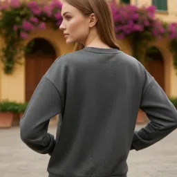 Shein Drop Shoulder Graphic Chest Print Crew Sweatshirt image 3