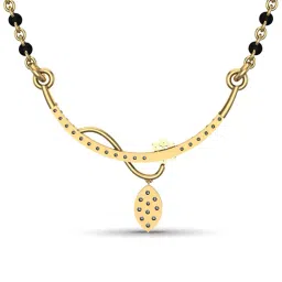 dishis Yellow Gold Diamond Mangalsutra image 3