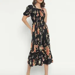 femvy Women Floral Print Gown Dress image 3