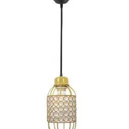 homesake Glossy Golden Crystal hanging light Half Capsule Decorative Lights image 3