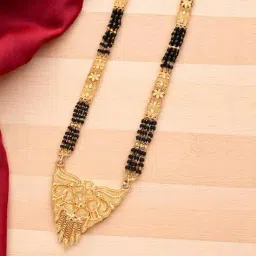 brado jewellery Women Traditional Gold-Plated Long Mangalsutra image 3