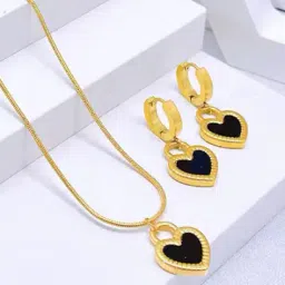 vien Women Gold-Plated Necklace & Earrings Set image 3