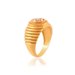 dzinetrendz Men Gold-Plated Yellow Quartz Finger Ring image 3