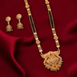 brado jewellery Women Gold Plated Traditional Mangalsutra image 3