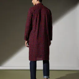 indie picks Handblock Print Hand-Dyed Double Dabu Cotton Long Kurta image 3