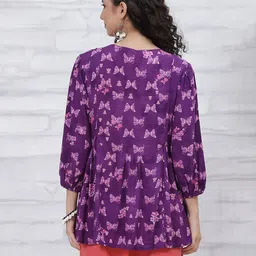 rangriti Women Floral Print Relaxed Fit Tunic image 3