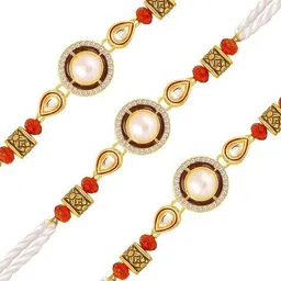 mahi Men Pack Of 3 Stone-Beaded Tie-Up Rakhi image 3