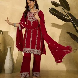 shewill Embroidery Straight Kurta Set image 3