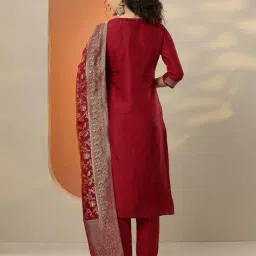 libas art Women Embroidered Straight Kurta Suit Set  image 3