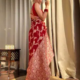 indie picks Women Banarasi Silk Traditional Saree image 3