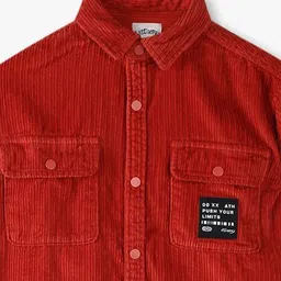 lee cooper Boys Striped Relaxed Fit Shirt with Flap Pockets image 3