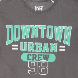 yb dnmx Boys Typographic Print Regular Fit Crew-Neck T-Shirt image 3