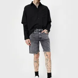 max Men Washed Denim Shorts image 3