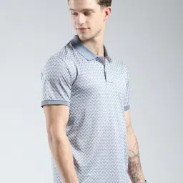 monte carlo  Men Collar Neck Polo Micro Print T-shirt image 3