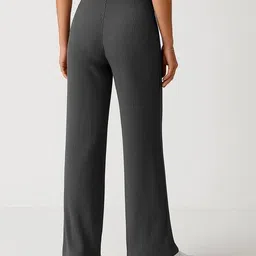 fabflee x ag Women Ribbed Relaxed Fit High-Rise Pants image 3