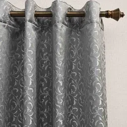 ariana Leaf Print Eyelet Lining Door Curtain image 3