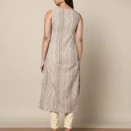 indie picks Handblock Print Cotton Straight Kurta image 3