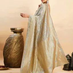 satrani Women Silk Traditional Saree with Blouse Piece image 3