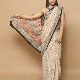 indie picks Printed Pure Cotton Saree image 3