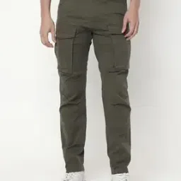 Regular Tapered Fit Cotton Lycra Trousers-image-18