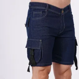 mevan Men Slim Fit Denim Shorts with Insert Pockets image 4