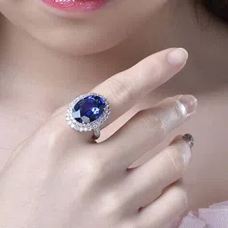 designs & you Silver-Plated Stone-Studded Cocktail Ring image 4