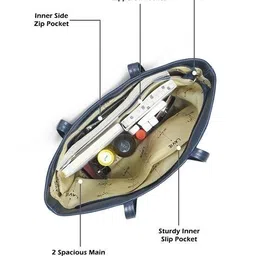 lavie Women Croc-Embossed Tote Bag with Logo Applique image 4