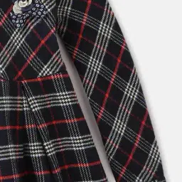 blue giraffe Girl Checks Dress image 4