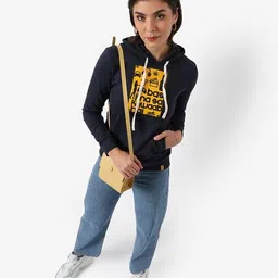 campus sutra Typographic Print Hoodie with Drawstring image 4