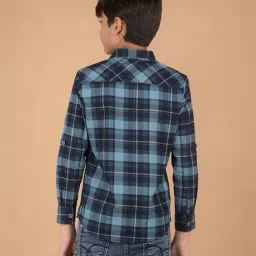 crimsoune club Boys Checks Slim Fit Shirt image 4