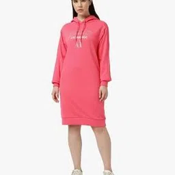 armani exchange Foil Logo Print Hooded Dress-picture-50