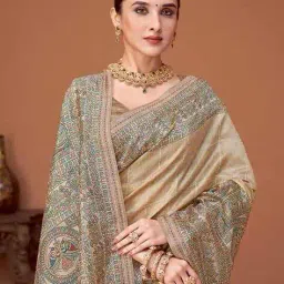 ri-wah Women Kalamkari Design Ethnic Motif Traditional Saree image 4